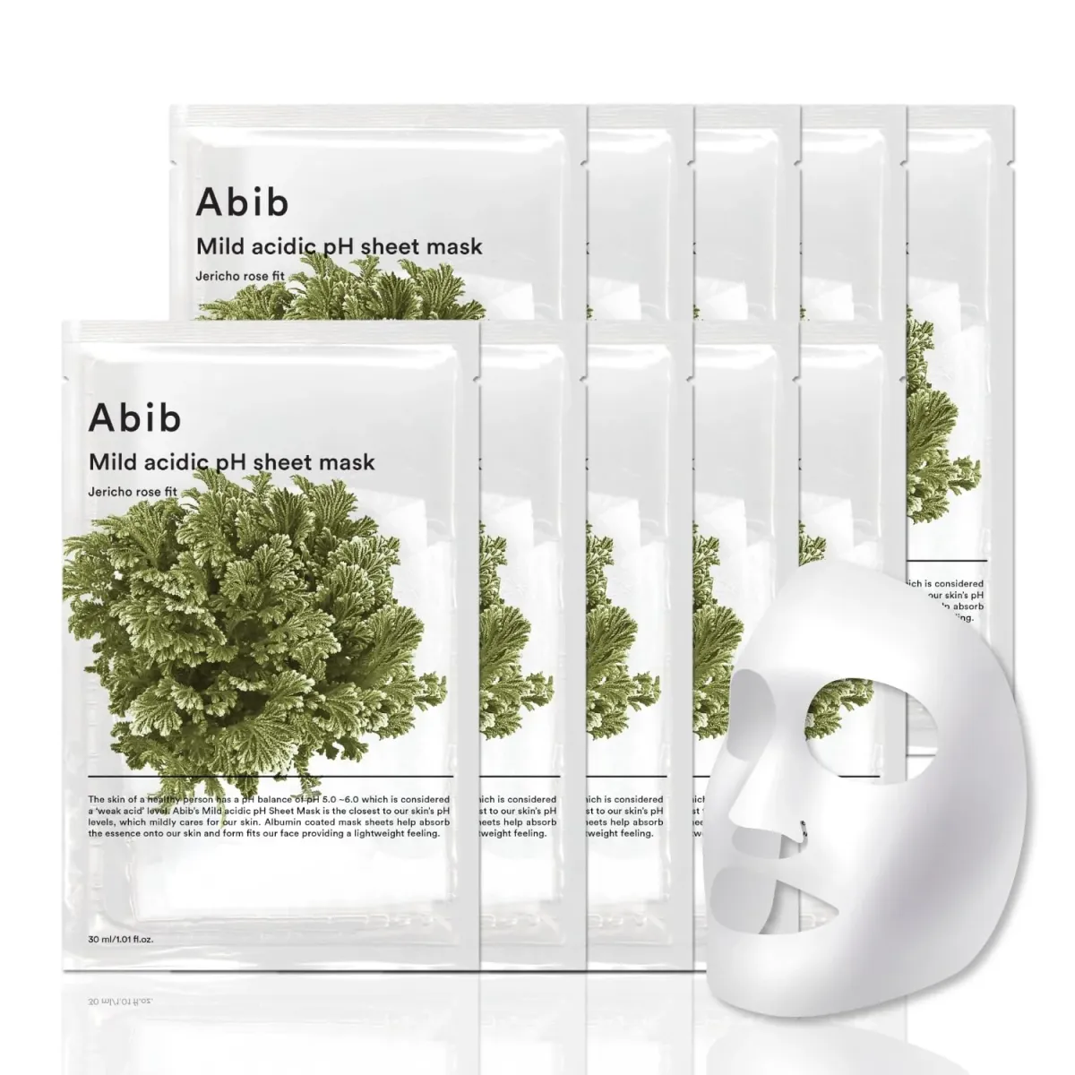 Abib Mild Acidic pH Sheet Mask Jericho Rose Fit (10 sheets) 30ml (Set)