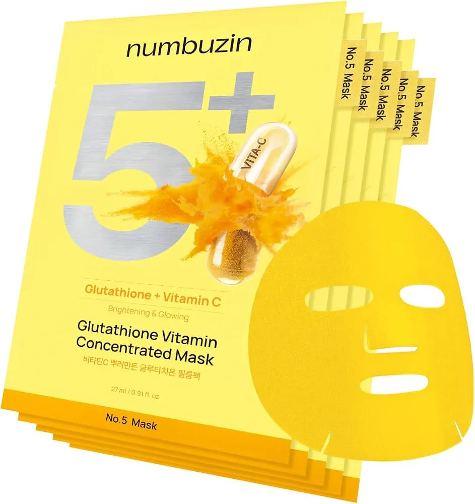 NUMBUZIN No.5+ Glutathione Vitamin Concentrated Mask Set (5 sheets)