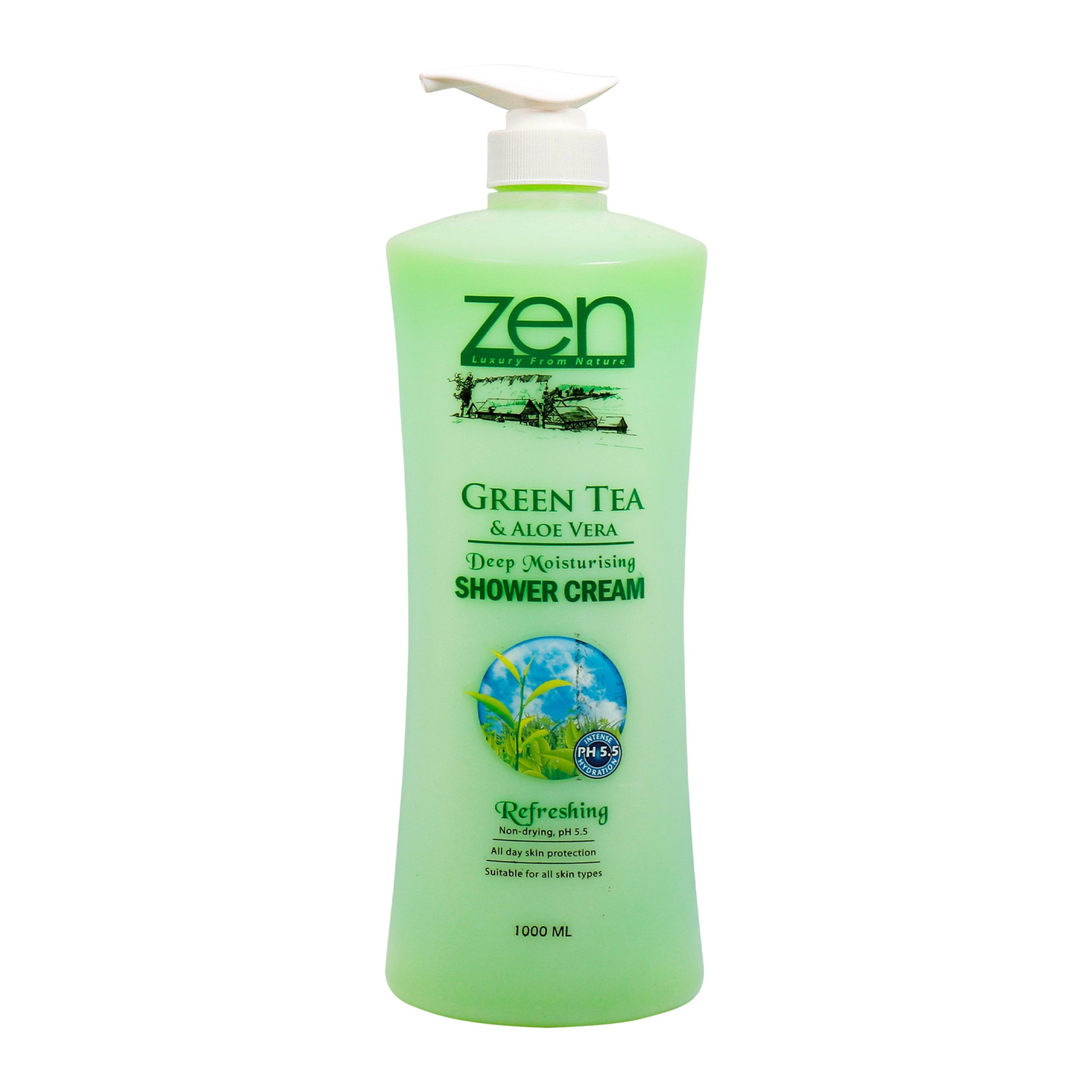 Zen Garden Green Tea & Aloe Vera Deep Moisturising Refreshing Shower Cream 1000ml
