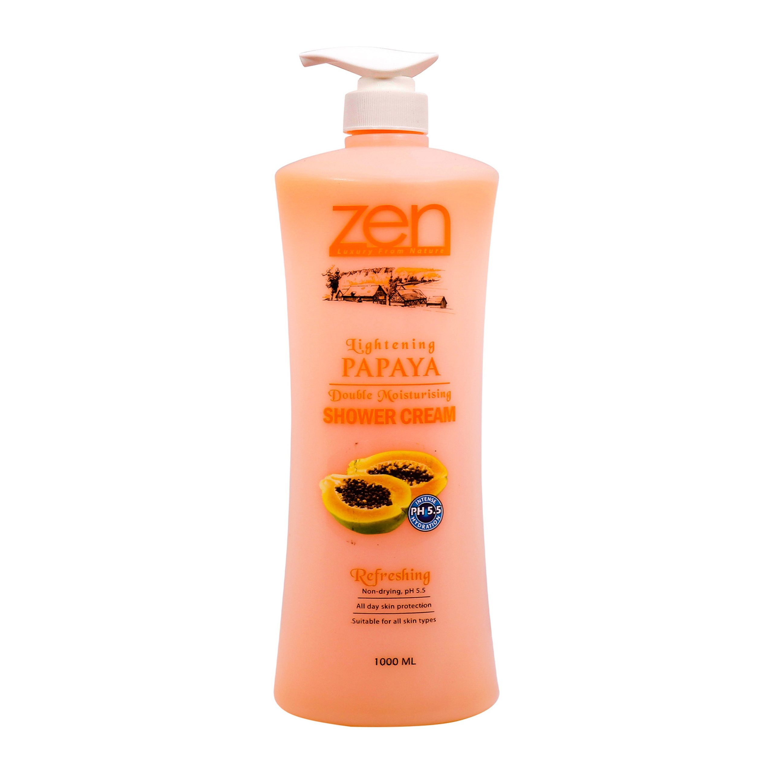 Zen Garden Lightening Papaya Deep Moisturizing Refreshing Shower Cream 1000ml