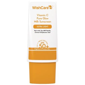 WishCare Vitamin C Pure Glow Milk Sunscreen Ultra Light SPF 50 PA++++ 50g