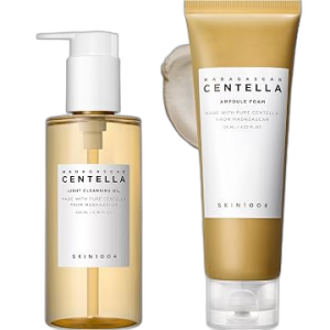 SKIN1004 Centella Double Cleansing Duo, Cleansing Oil 200ml & Ampoule Foam Cleanser 125ml
