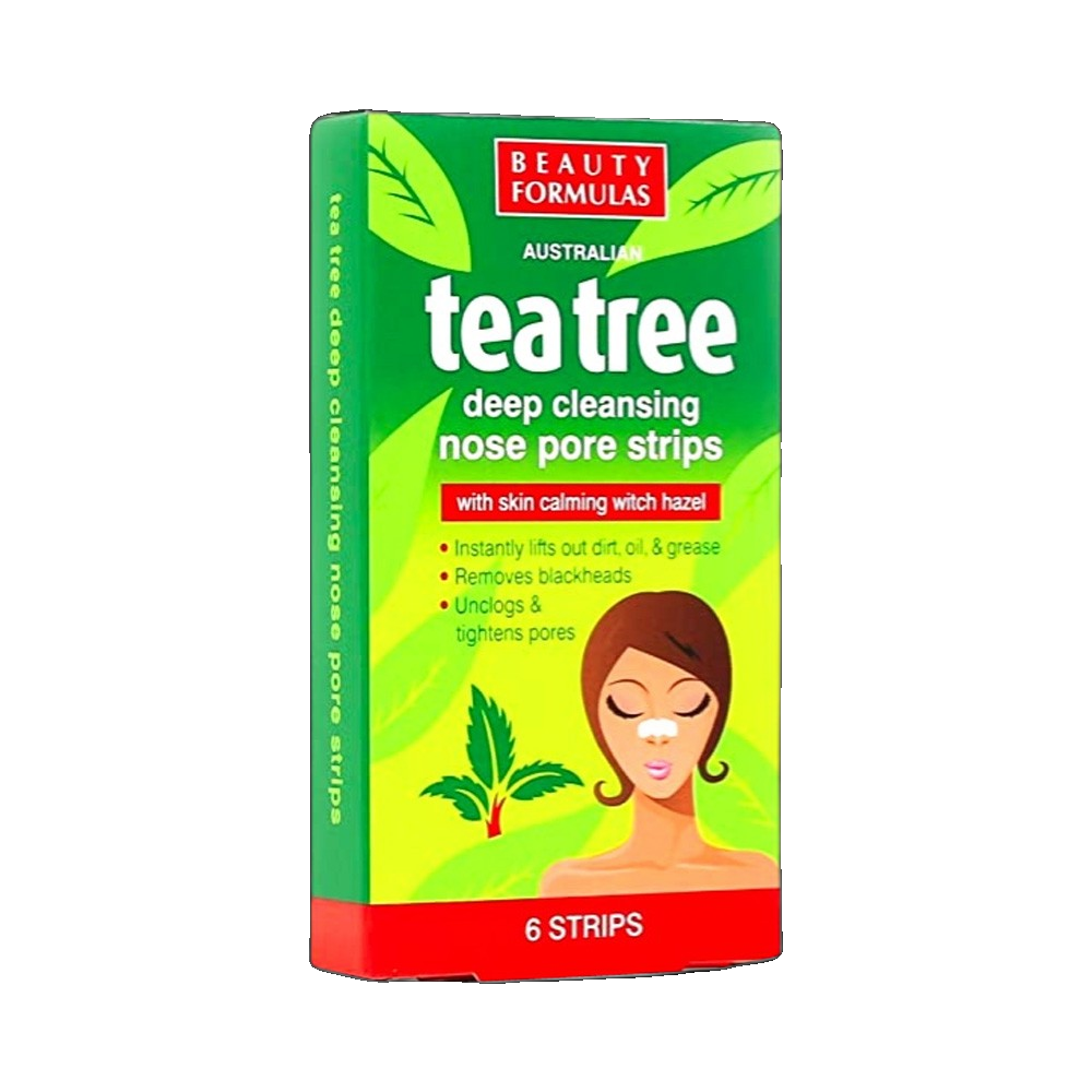 Beauty Formulas Nose Pore Strips Tea Tree 6pcs