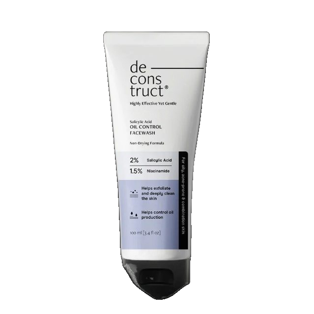 Deconstruct Salicylic Acid Oil Control Face Wash 0.5 percent Salicylic Acid plus 1 percent Niacinamide 100 ml