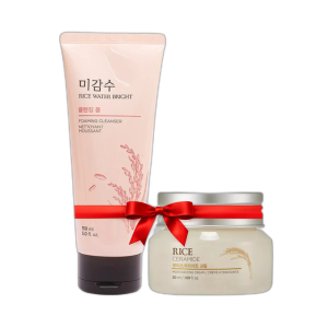 THE FACE SHOP Rice Glow Cleansing Foam 150ml + Cream 50ml combo