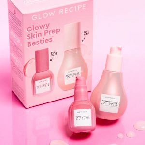 Glow Recipe – Glowy Skin Prep Besties – Watermelon Niacinamide Dew Drops (40ml) + Guava Vitamin C Eye Gel Treatment (15ml)